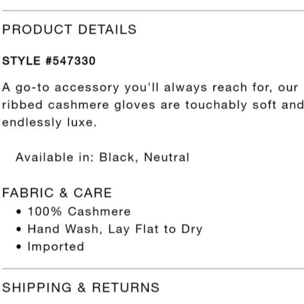 LOFT 100% Cashmere Ribbed Gloves in Natural Tan